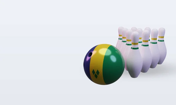 Bowling Day Vincent Grenadines Flag Rendering Right View — 스톡 사진