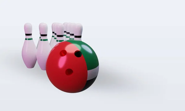 Bowling Day United Arab Emirates Flag Rendering Left View — 스톡 사진