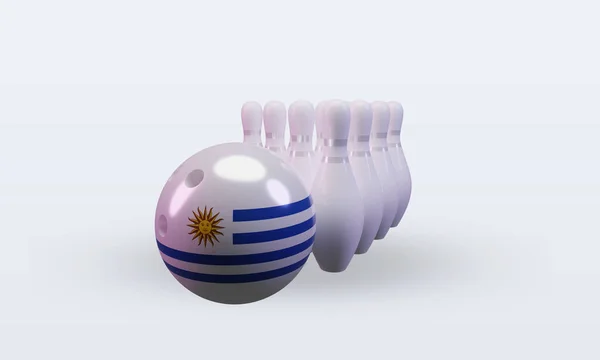 Bowling Day Uruguay Flag Rendering Front View — Foto de Stock