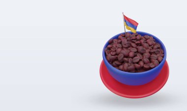 3d coffee day Armenia flag rendering right view