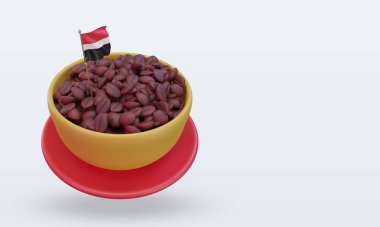 3d coffee day Egypt flag rendering left view