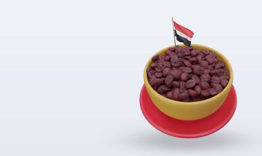 3d coffee day Egypt flag rendering right view