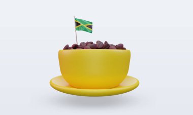 3d coffee day Jamaica flag rendering front view