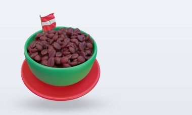 3d coffee day Lebanon flag rendering left view