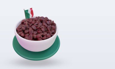 3d coffee day Mexico flag rendering left view