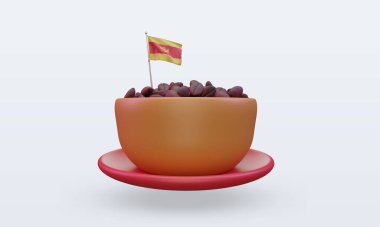 3d coffee day Montenegro flag rendering front view