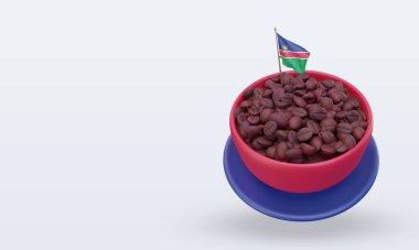 3d coffee day Namibia flag rendering right view