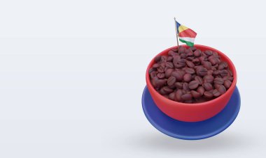 3d coffee day Seychelles flag rendering right view