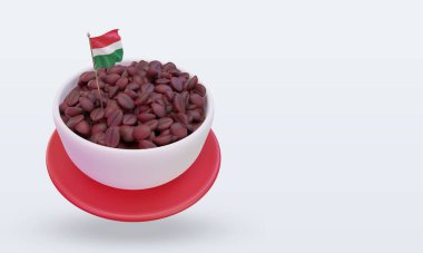 3d coffee day Tajikistan flag rendering left view