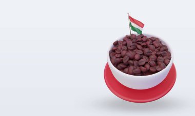3d coffee day Tajikistan flag rendering right view