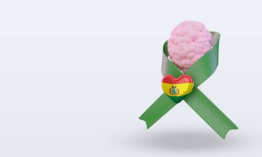 3d Mental Health day Bolivia flag rendering right view