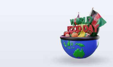 3d World Food Day Afghanistan rendering right view