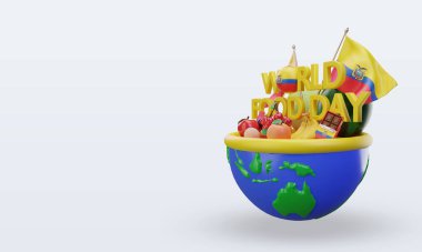 3d World Food Day Ecuador rendering right view