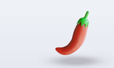 3d Vegetable Red Chillies rendering top view