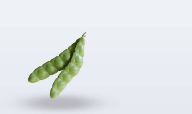 3d Vegetable Petai rendering left view