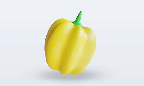 Vegetable Yellow Paprika Rendering Front View — ストック写真