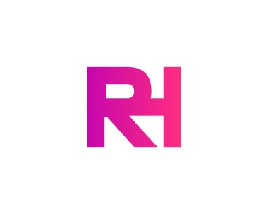 RH HR logo tasarım vektör şablonu
