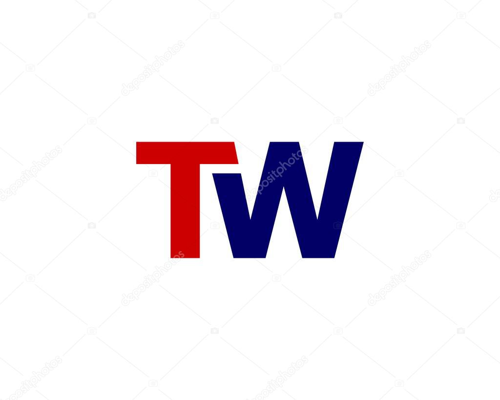 TW WT logo design vector template