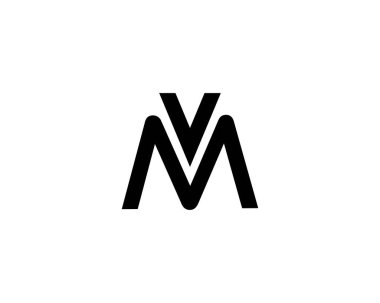 MV VM logo tasarım vektör şablonu
