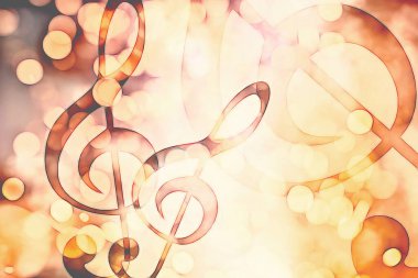 güzel soyut renkli kolaj notaları ile.