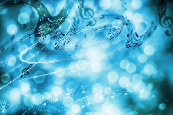 Hermoso collage colorido abstracto con notas musicales. — Foto de Stock