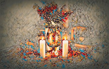 Şaman ayini ve mozaik yapı için seremoni alanı.