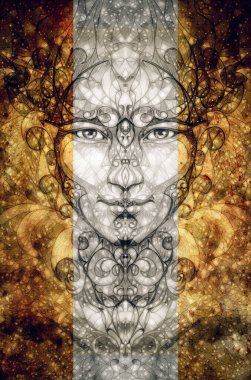 Soyut arkaplanda güzel süs yüzü.