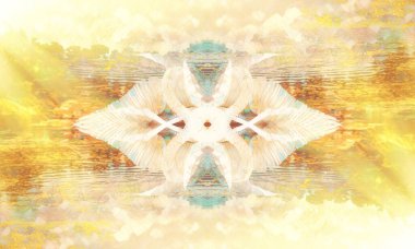 renk süs mandala ve suluboya arka plan usulca bulanık.