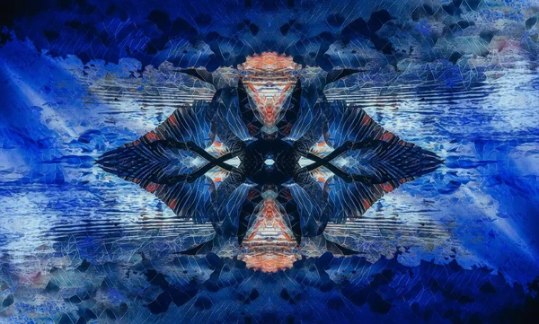 Farbe ornamentales Mandala und weich verschwommener Aquarell-Hintergrund. — Stockfoto