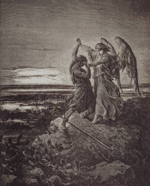 Gustave Dore 'dan gelen grafiksel sanat Kutsal İncil' de yayınlandı..