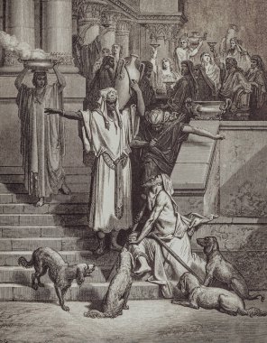 Gustave Dore 'dan gelen grafiksel sanat Kutsal İncil' de yayınlandı..