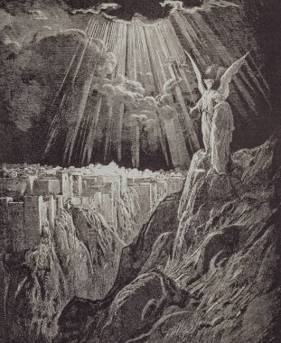 Gustave Dore 'dan gelen grafiksel sanat Kutsal İncil' de yayınlandı..