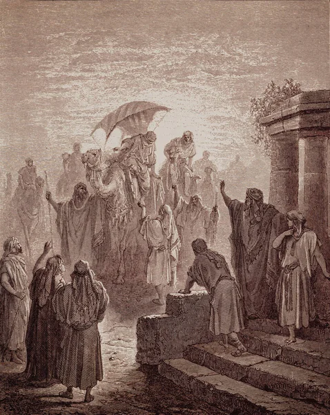 A Szent Bibliában megjelent Gustave Dore grafikai alkotásai. — Stock Fotó