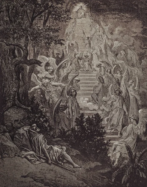 Grafisk konst från Gustave Dore publicerad i Bibeln. — Stockfoto