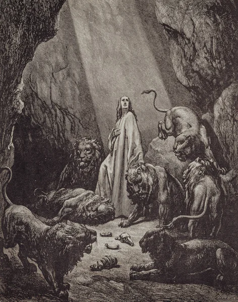 A Szent Bibliában megjelent Gustave Dore grafikai alkotásai. — Stock Fotó