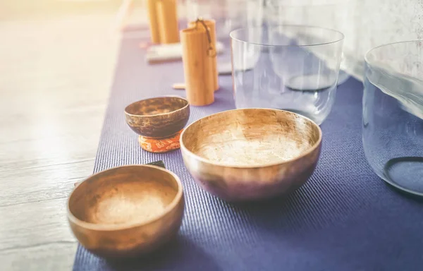 Beautiful crystal and tibetan bowl and koshi