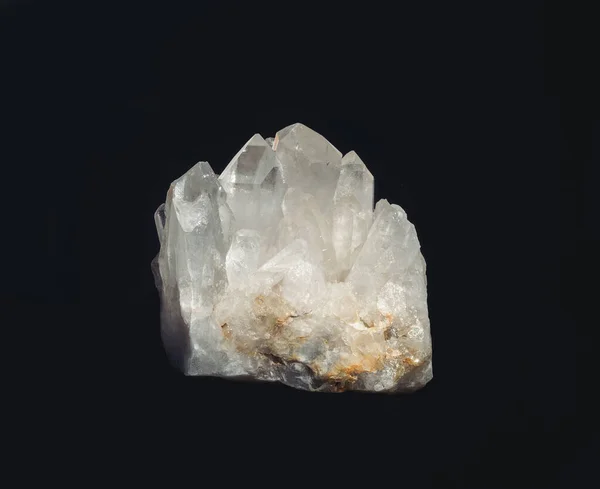 closeup of crystal stone on black background