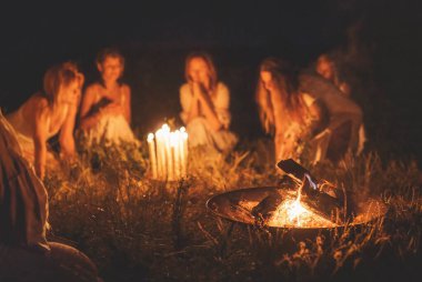 Women at the night ceremony. Ceremony space