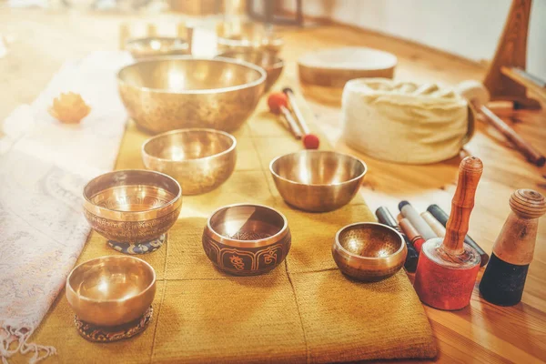 Beautiful Tibetan Bowl Ready Meditative Music — Zdjęcie stockowe