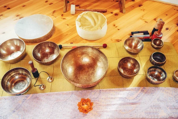 Beautiful Tibetan Bowl Ready Meditative Music — Zdjęcie stockowe