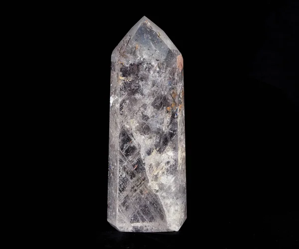 closeup of crystal stone on black background