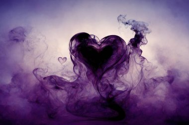 Heart shaped cloud, beautiful magic smoke heart