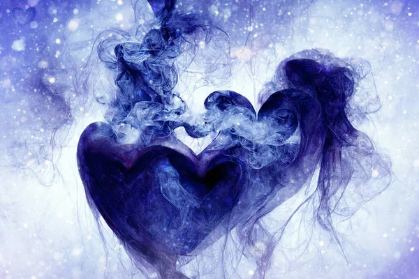 Heart Shaped Cloud Beautiful Magic Smoke Heart — ストック写真