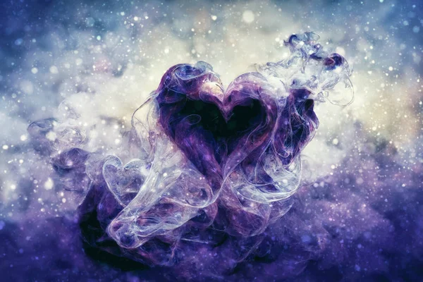 Heart Shaped Cloud Beautiful Magic Smoke Heart — 图库照片