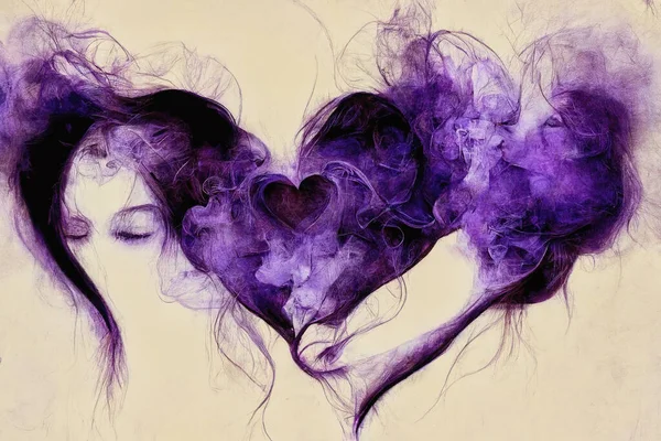Heart Shaped Cloud Beautiful Magic Smoke Heart — Photo