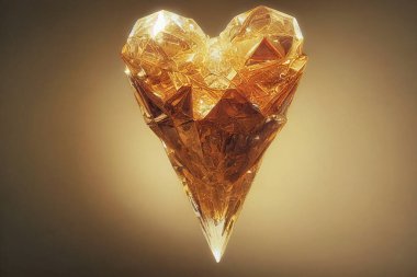 Renk bulanık arkaplanda güzel kristal kalp.