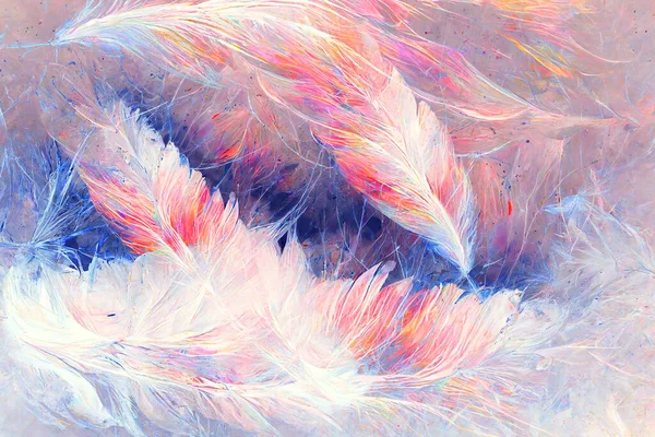 Beautiful Abstract Painting Bird Feathers —  Fotos de Stock