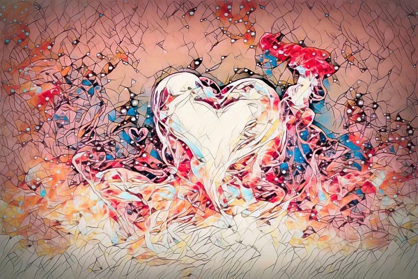 Красивое Сердце Эффект Мозаики — стоковое фото