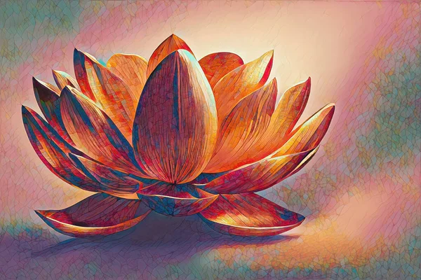 Красивый Цветок Лотоса Абстрактном Фоне Мозаичной Структуре — стоковое фото