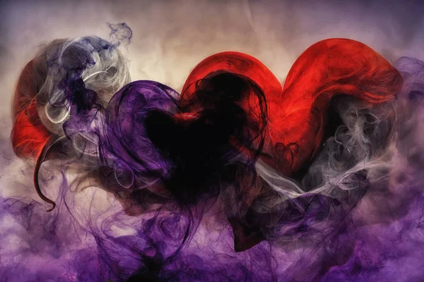 Heart Shaped Cloud Beautiful Magic Smoke Heart — 图库照片